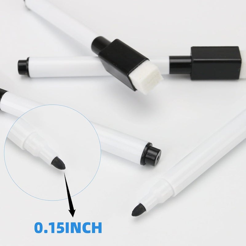 JEFURE 50 Pcs Black Magnetic Dry Erase Markers with Eraser Cap, White Board Mini Dry erase Markers Bulk, Fine Point Tip Student White Board Markers for Teachers Office School Supplies - Image 3